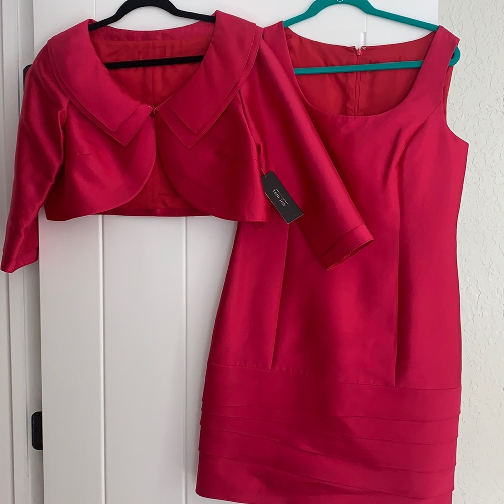 Teri Jon dress and jacket